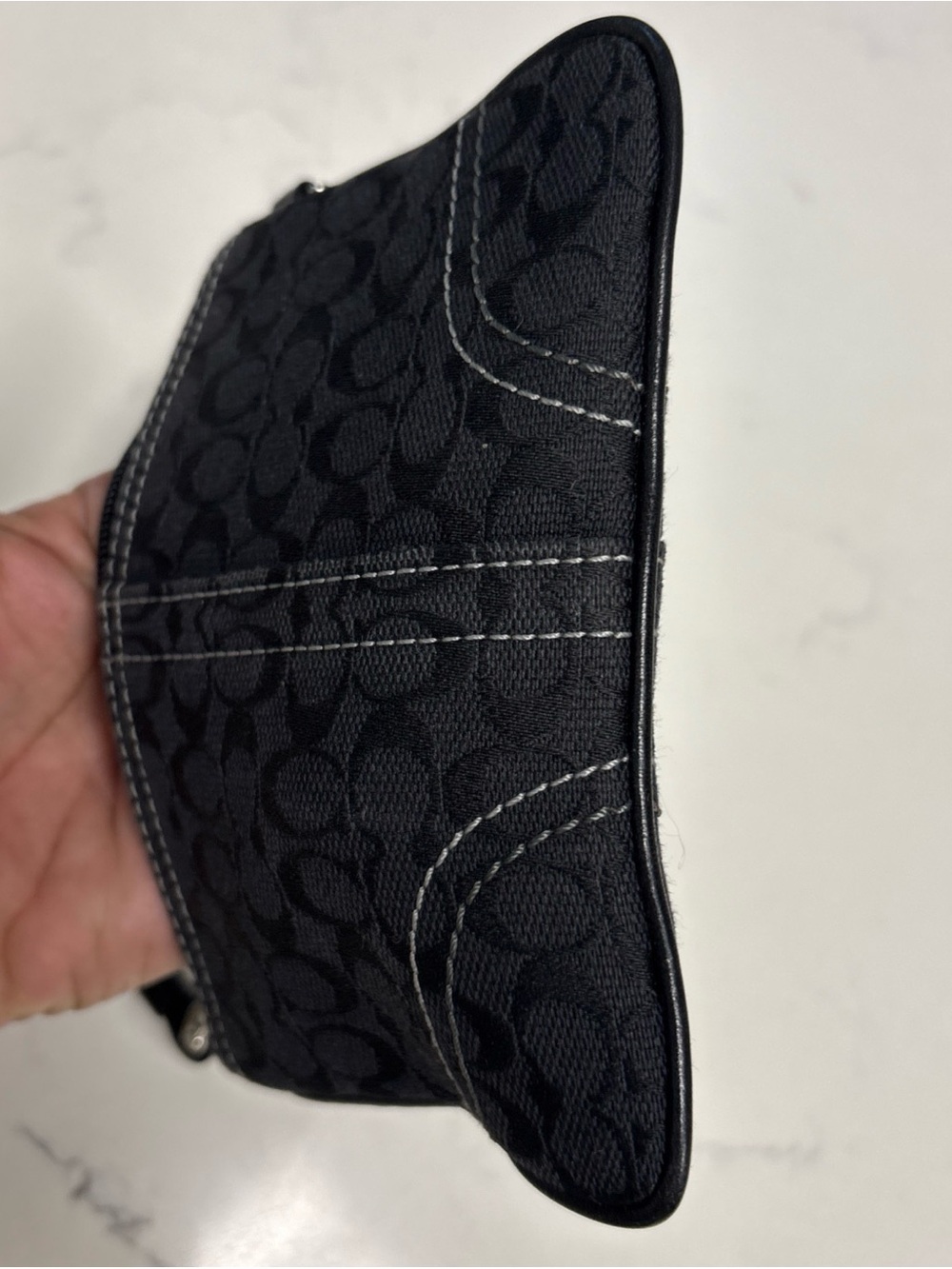Coach Black Wristlet Clutch with Contrast Stitching - Picture 12 of 16